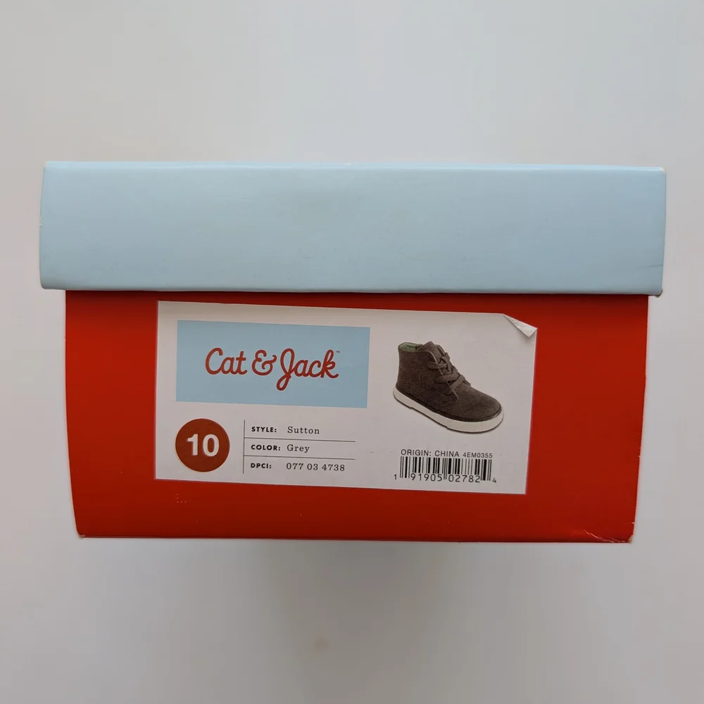 Cat & Jack Charcoal Boots with Teal Lining